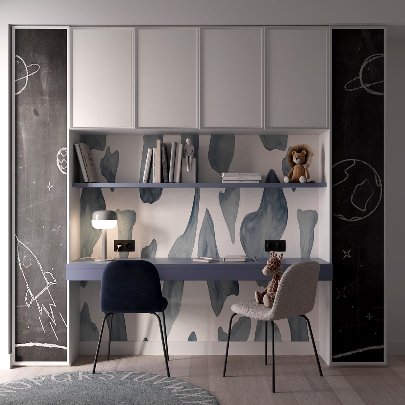 Birou dublu cu table de scris